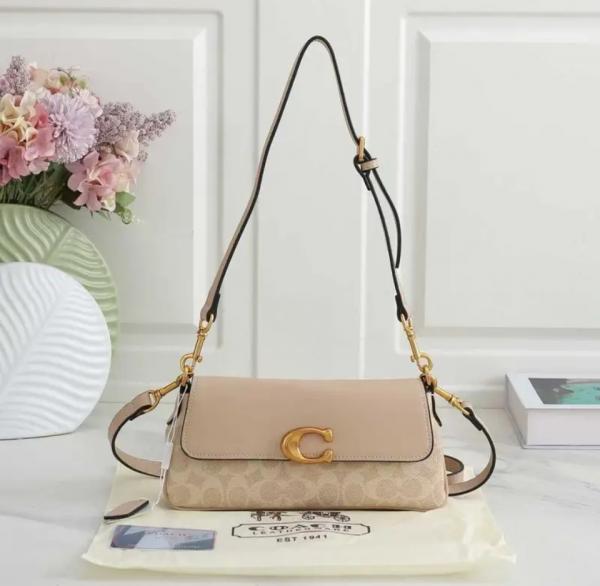 Coach Small Jet Shoulder Bag With OG Box Dust Cover & Carry Bag Beige CAM16