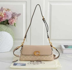Coach Small Jet Shoulder Bag With OG Box Dust Cover & Carry Bag Beige CAM16