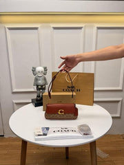 Coach Small Jet Shoulder Bag With OG Box Dust Cover & Carry Bag Apricot Brown CAM16