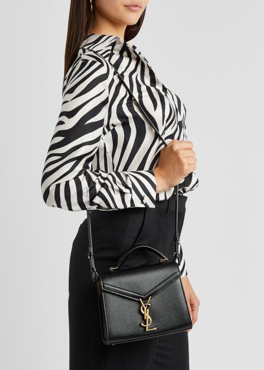 YSL Saint Laurent Cassandra Top Handle Bag With OG Box Dust Cover & Carry Bag 1823 Black