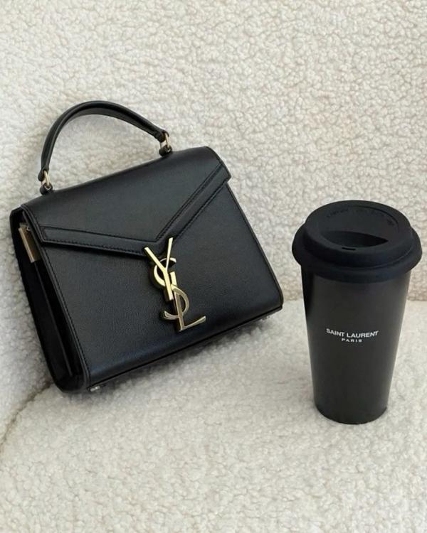 YSL Saint Laurent Cassandra Top Handle Bag With OG Box Dust Cover & Carry Bag 1823 Black