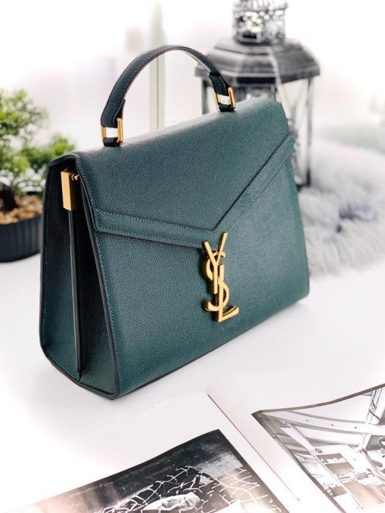 YSL Saint Laurent Cassandra Top Handle Bag With OG Box Dust Cover & Carry Bag 1823 Green