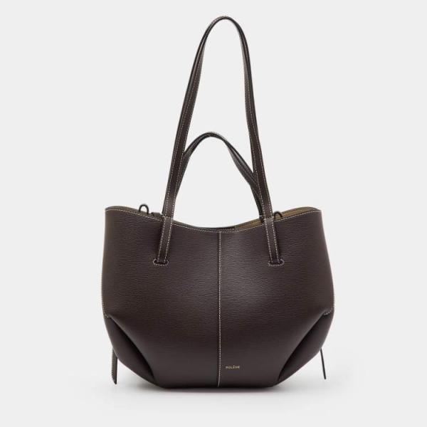 Polene Cyme Large Tote With Wallet & Original Dust Cover Dark Brown