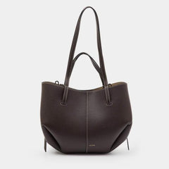 Polene Cyme Large Tote With Wallet & Original Dust Cover Dark Brown