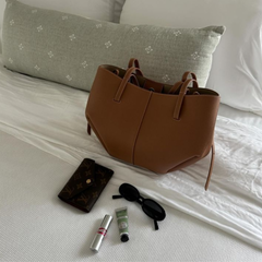 Polene Cyme Large Tote With Wallet & Original Dust Cover Tan Brown