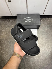 Prada Technical Fabric Sandals Black