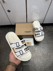 Burberry Checkered Double Strap Sandals Slides Premium