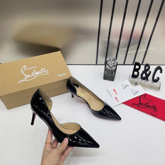 Christian Louboutin Iriza 70 Patent Black High Quality Heels With OG Box Dust Bag A418 Black