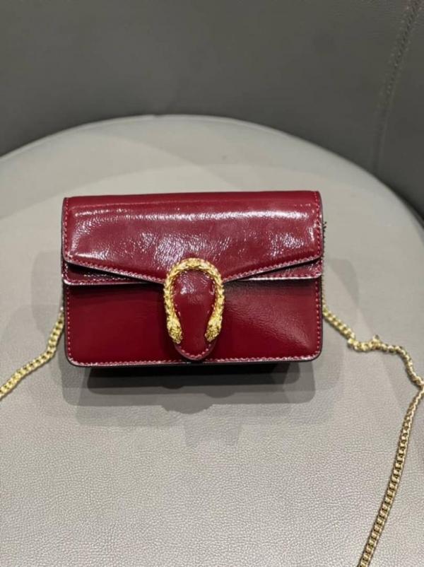 Gucci Dionysus Mini Patent Glossy Wine Red Leather Bag With OG Box Dust Cover & Carry Bag G 2019 Wine Red