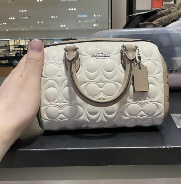 Coach Mini Rowan Crossbody Bag With OG Box Dust Cover & Carry Bag C8 White