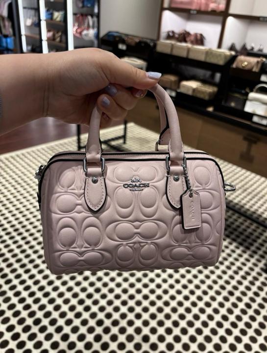 Coach Mini Rowan Crossbody Bag With OG Box Dust Cover & Carry Bag C8 Pink
