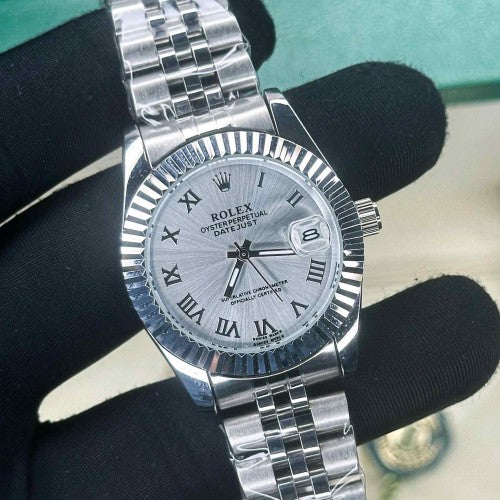 rolex full silver for her womens girls