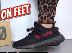 Adidas Yeezy 350 V2 Bred Black Red for Girls Semi-UA 7A Quality (D-2024)