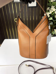 YSL Y top handle bucket bag with dust bag 2535 brown