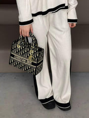 Christian Dior D Lady Black Sling Bag With Double Box Dust bag Sling belt
