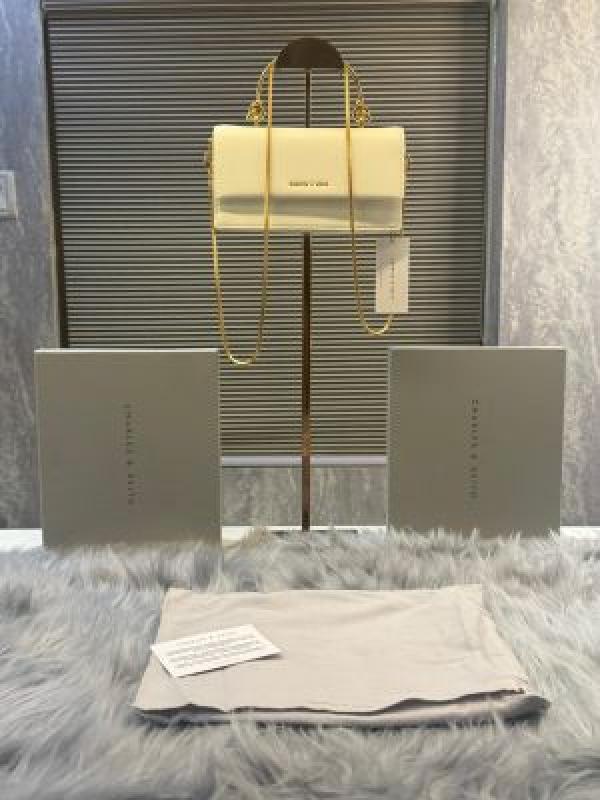 CHARLES & KEITH HOBO BAG WITH OG BOX white 5892