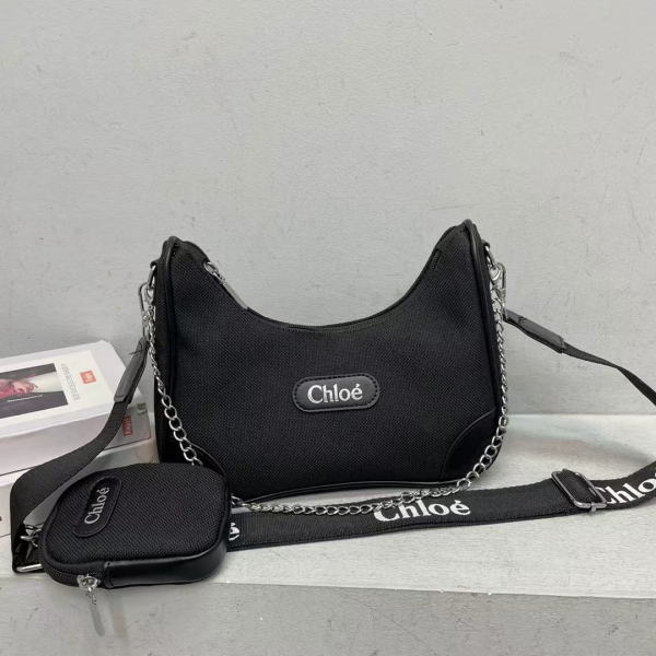 Chloe shoulder chain canvas sling bag with og box