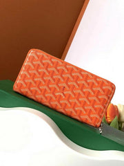 Goyard GM Matignon Continental Zip Wallet Orange Goyardine Coated Canvas With OG Box Orange 60017