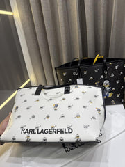 KARL LAGERFIELD WHITE X DISNEY DONALD DUCK PRINT TOTE BAG WITH DUST BAG