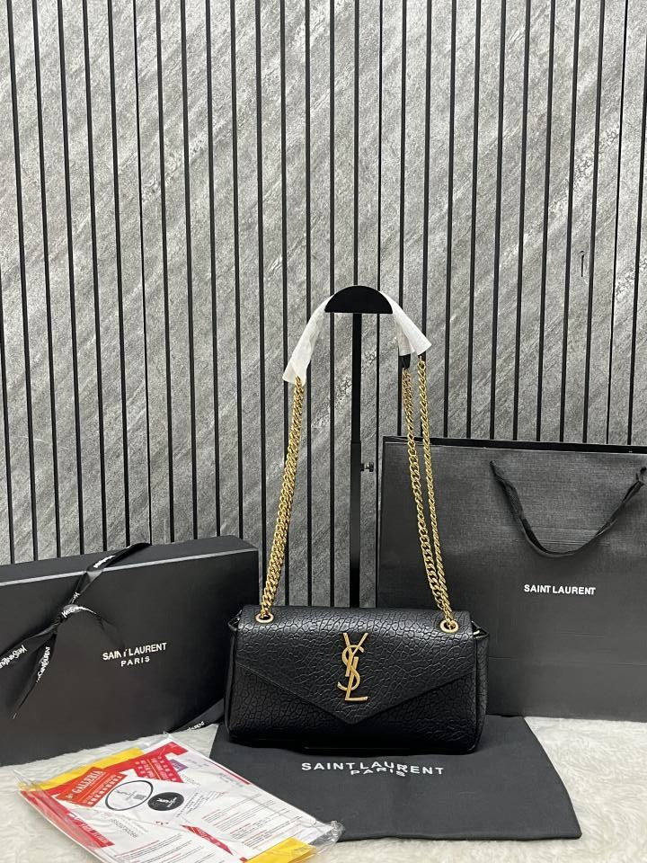 YSL CB Calypso Black Shoulder Bag With Original Box Dust Cover Carry Bag Premium Packaging
