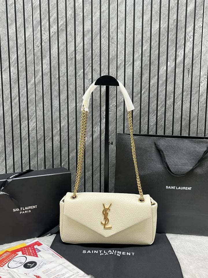 YSL CB Calypso White Shoulder Bag With Original Box Dust Cover Carry Bag Premium Packaging