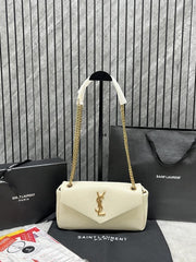 YSL CB Calypso White Shoulder Bag With Original Box Dust Cover Carry Bag Premium Packaging