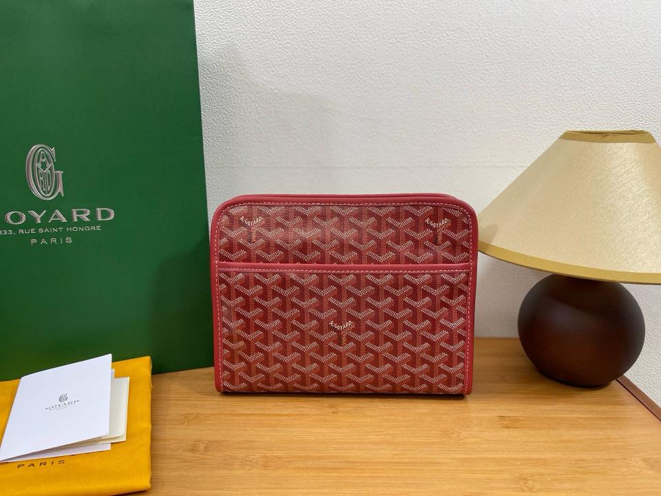 Goyard Jouvence PM Toiletry Bag Bordeaux Red With Dust Cover
