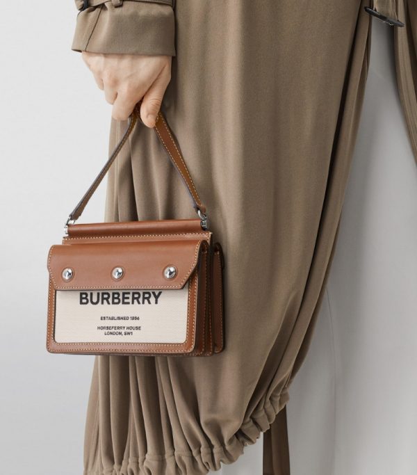 Burberry Horseferry Pocket Cross Body Bag With OG Box Dust Bag (Brown-205)
