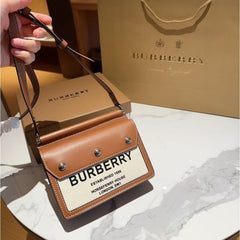 Burberry Horseferry Pocket Cross Body Bag With OG Box Dust Bag (Brown-205)