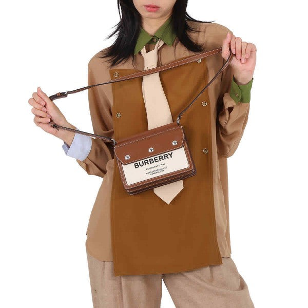 Burberry Horseferry Pocket Cross Body Bag With OG Box Dust Bag (Brown-205)