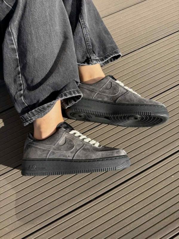 AirForce 1 Low Shadow Grey Black Suede Quality
