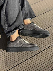 AirForce 1 Low Shadow Grey Black Suede Quality