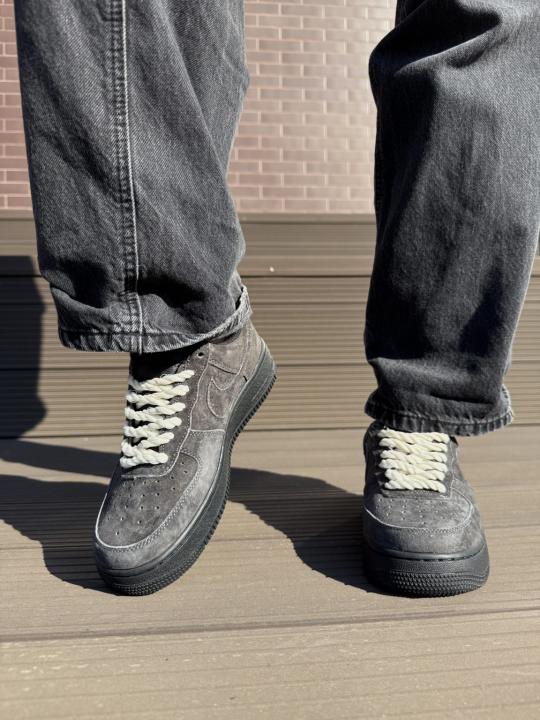 AirForce 1 Low Shadow Grey Black Suede Quality