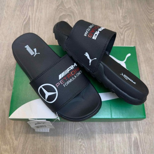 Puma Mercedes AMG Petronas Soft Comfort Premium All Black Slides