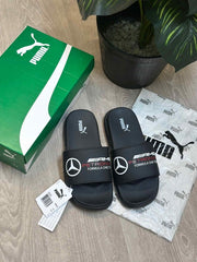 Puma Mercedes AMG Petronas Soft Comfort Premium All Black Slides