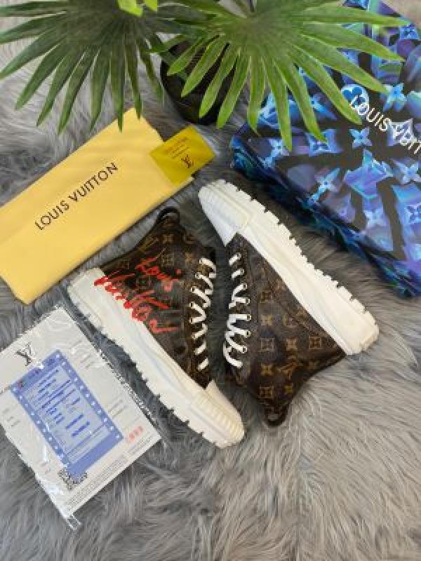 Louis Vuitton LV brown mid Premium sneakers shoes