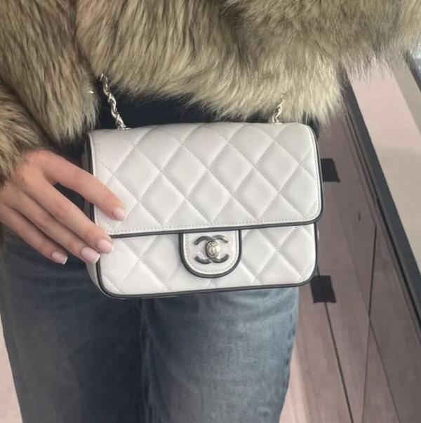 Chanel Pearl Classic Panda Flap Shoulder Bag With OG Box & Dust Bag (White-1202)