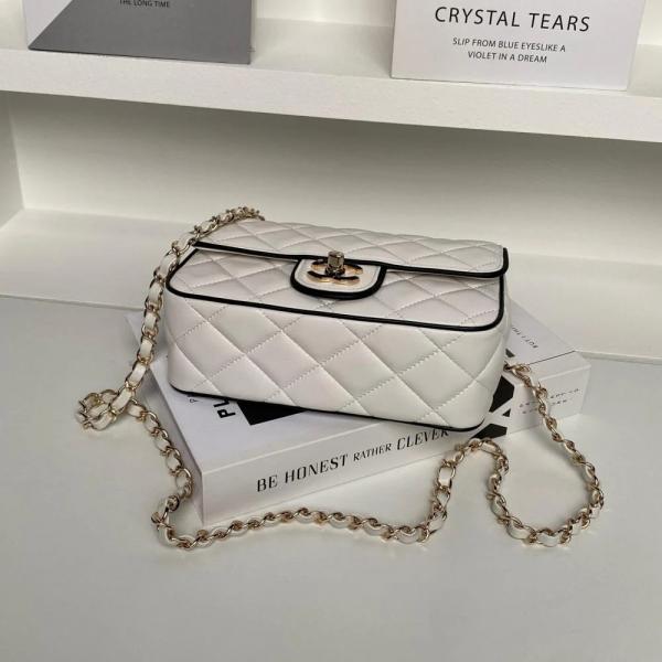 Chanel Pearl Classic Panda Flap Shoulder Bag With OG Box & Dust Bag (White-1202)