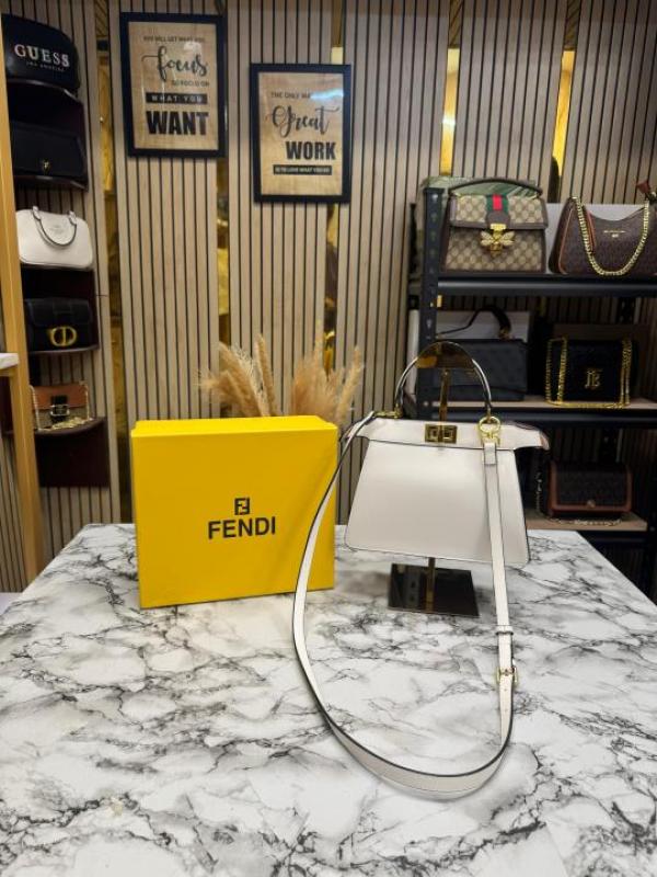 Fendi Peekaboo I see U Shoulder Bag With Box 731 White