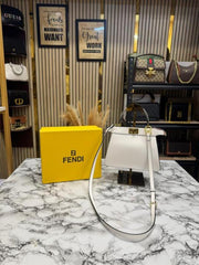Fendi Peekaboo I see U Shoulder Bag With Box 731 White