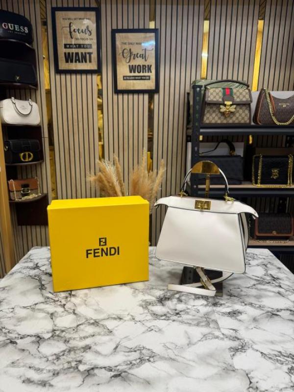 Fendi Peekaboo I see U Shoulder Bag With Box 731 White