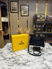 Fendi Peekaboo I see U Shoulder Bag With Box 731 Black