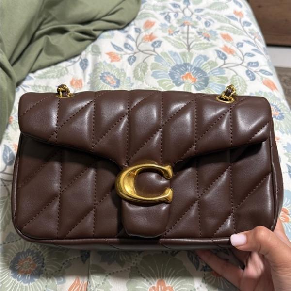 Coach Tabby Quilted Brown Shoulder Bag With Box And Dust Bag CP150