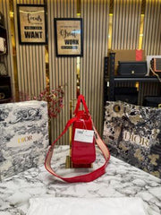 Christian Dior Lady Bag Glossy With Box And Dust Bag Including Carry Bag (8851 Red)