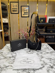 Prada Re edition 2005 Nylon Premium Quality Shoulder Bag With Box And Dust Bag (Black)