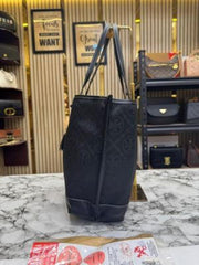 Tory Burch Jacquard Signature Tote Bag With Dust Bag (Black)