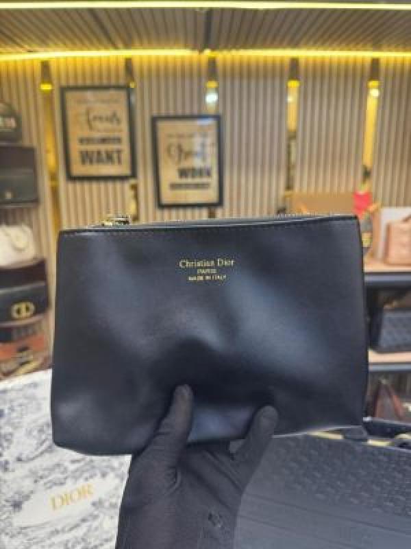 Christian Dior Book Tote  With Matching Wallet Embossed Calfskin With Box And Dust Bag (Black)