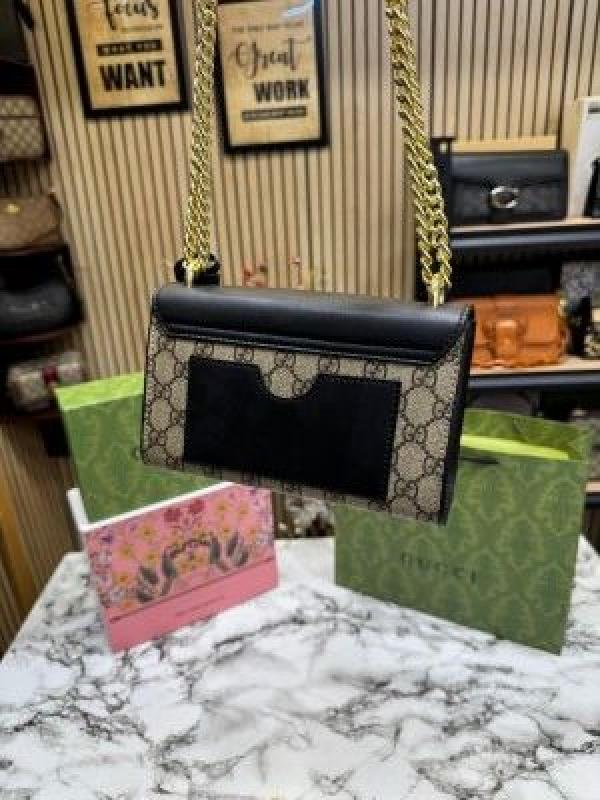 GUCCI PADLOCK SHOULDER BAG WITH DOUBLE OG BOX DUST BAG (BLACK)