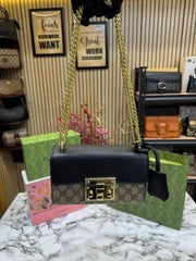 GUCCI PADLOCK SHOULDER BAG WITH DOUBLE OG BOX DUST BAG (BLACK)