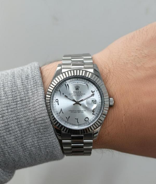 Rolex Oyster Perpetual Day Date Arabi Silver-White